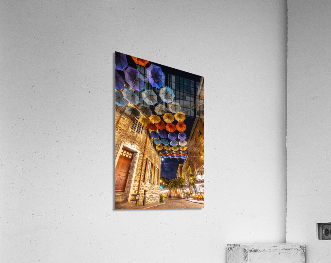Umbrella Alley Rue Du Cul-Du Sac Old Quebec Canada Acrylic Print