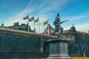 Stirling Castle and Sutherland Highlanders War Memorial Scotland UK