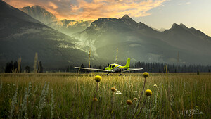 The Lone Plane Watching Over The Sunrise Jasper Alberta Canada