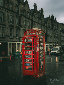  Red phone booths in Edinburgh Scotland UK