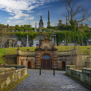 Glasgow Necropolis Victorian garden cemetery Scotland UK