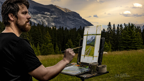 Reflection Of An Artist Canmore Alberta Canada Print