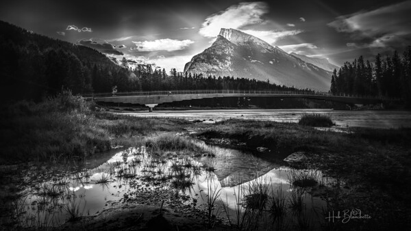 Mt Rundle Overlooking The Bow River In Banff Alberta Canada Print
