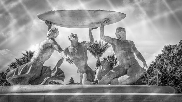 Triton Fountain Valletta Malta Spain Print