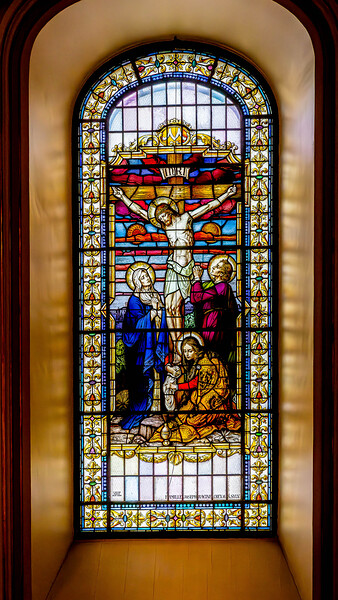 Stain Glass Inside The Basilica Cathedral Old Quebec Canada Print