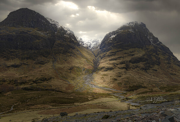 The Three Sisters In Glen Coe Argyll Highlands Scotland UK Print