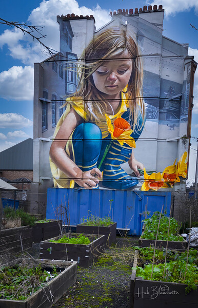 Daffodil Girl Mural Glasgow UK  Print
