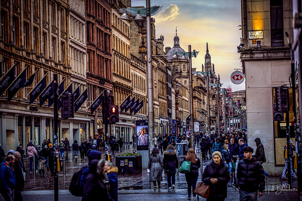 Argyle Street Glasgow Scotland UK Print