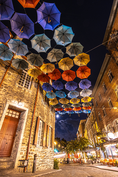 Umbrella Alley Rue Du Cul-Du Sac Old Quebec Canada Print