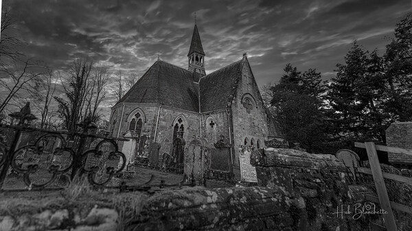 Kilmore Graveyard And Church Drumnadrochit in the Scottish Highlands Print