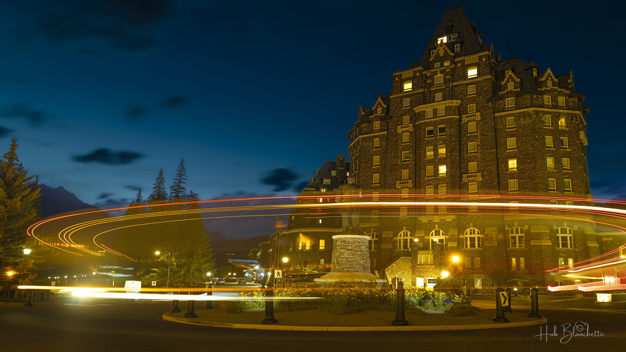 Late Night Long Exposure At The Fairmont In Banff Alberta Canada  Print
