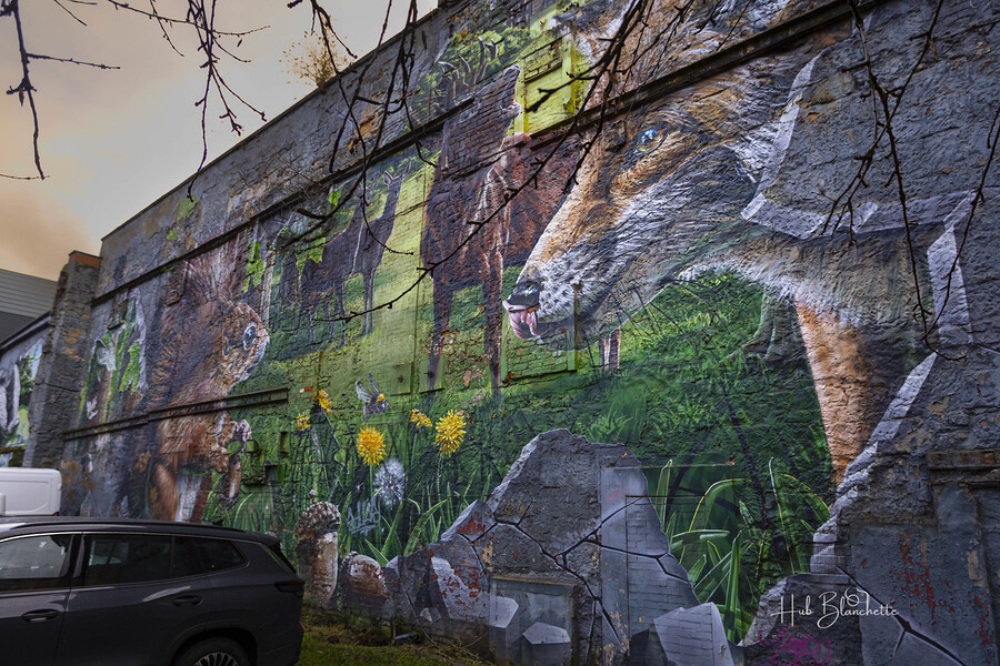 Fellow Glasgow Residents Mural Glasgow Scotland UK  Print