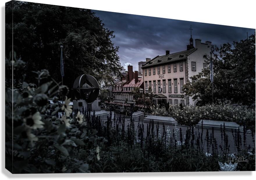 1640 Bistro Old Quebec Canada Canvas Print