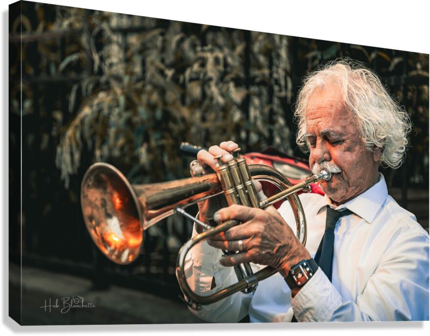 Street Musician Claude Berger Old Quebec City Canada Canvas Print