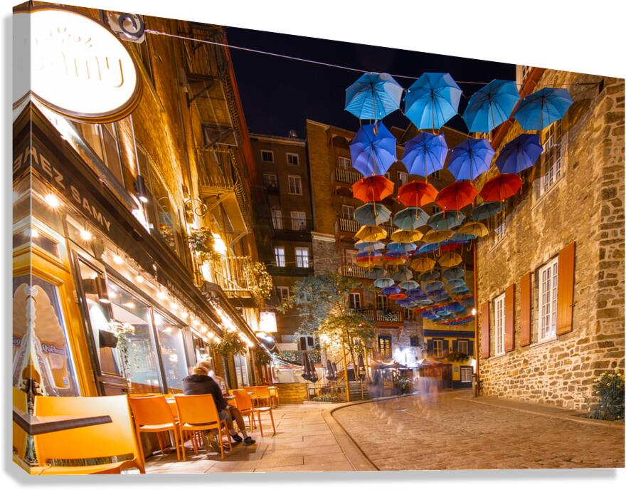 Umbrella Alley Rue Du Cul-Du Sac Old Quebec Canada Canvas Print