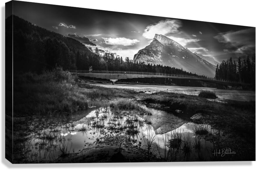 Mt Rundle Overlooking The Bow River In Banff Alberta Canada Canvas Print