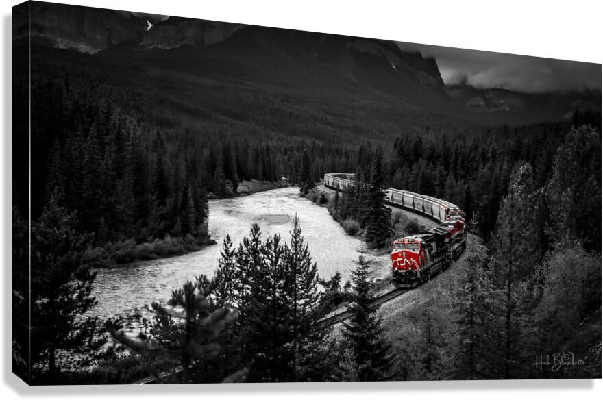 CN Train Morants Curve Lake Louise Alberta Canada Canvas Print