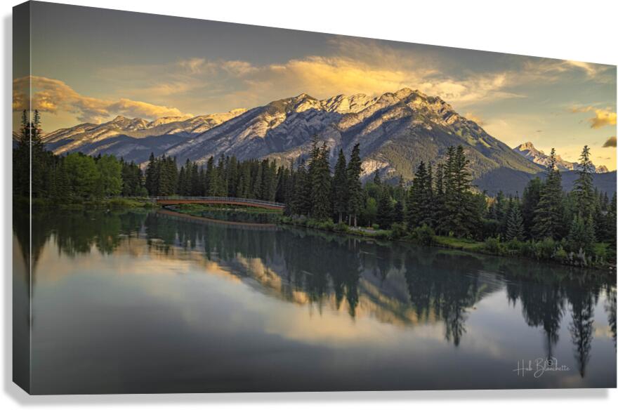 Nancy Pauw Bridge overlooking Mt Norquay in Banff Alberta Canada Canvas Print