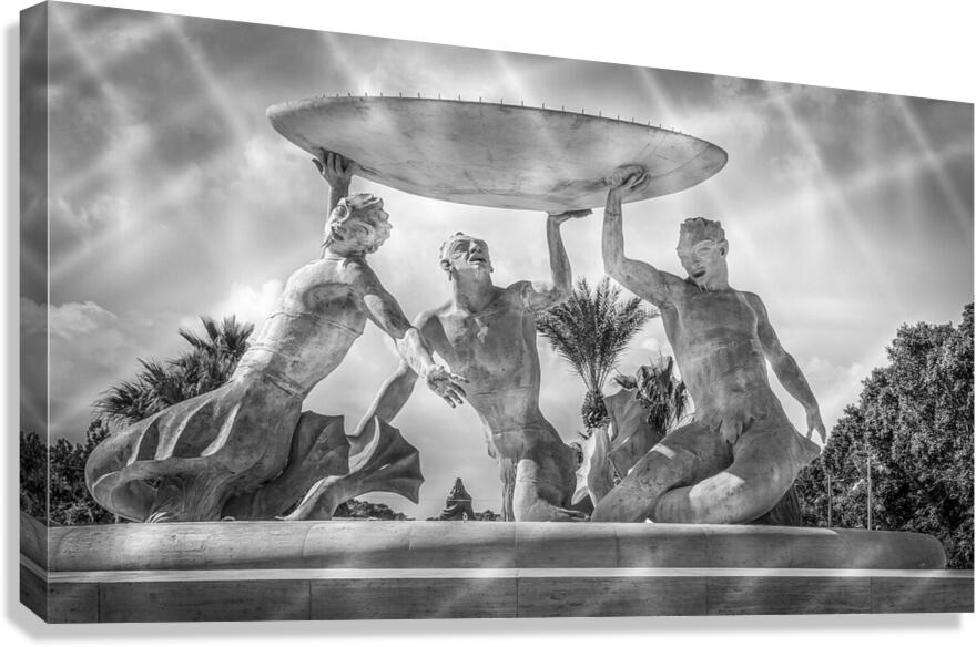 Triton Fountain Valletta Malta Spain Canvas Print