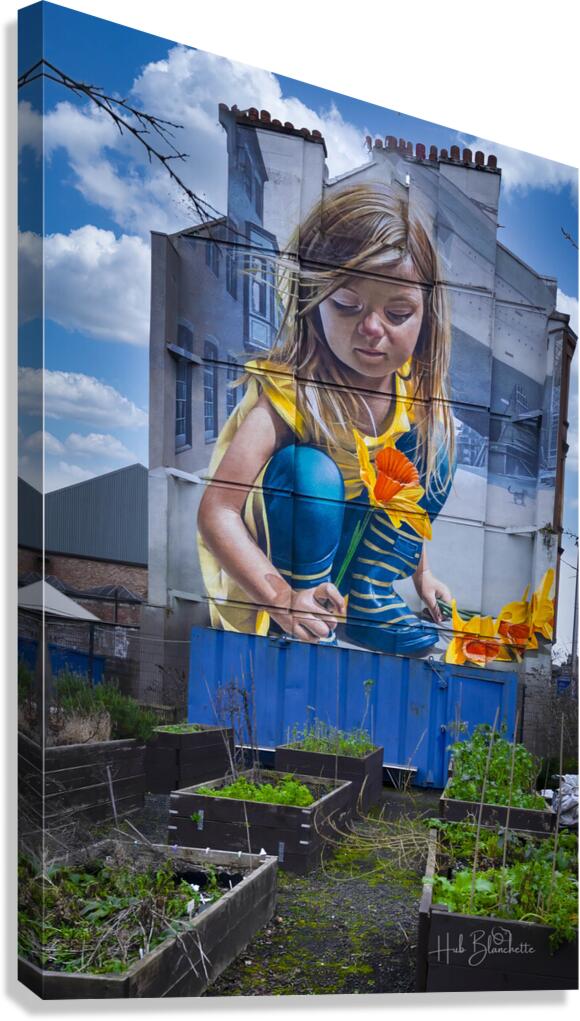 Daffodil Girl Mural Glasgow UK  Canvas Print