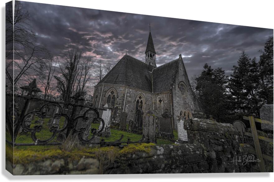 Kilmore Graveyard And Church Drumnadrochit in the Scottish Highlands Canvas Print