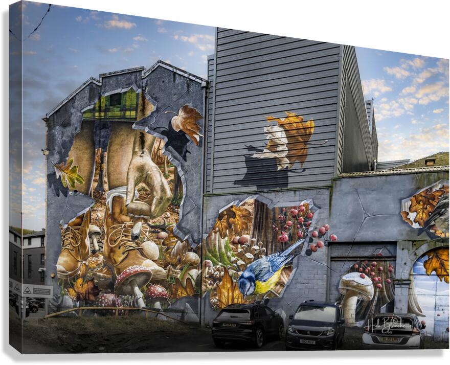 Fellow Glasgow Residents Mural Scotland UK Canvas Print