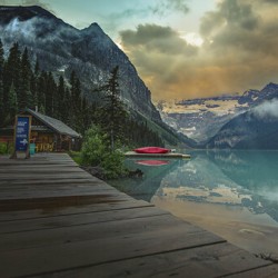 Sunrise At The Canoe Club Lake Louise Alberta Canada