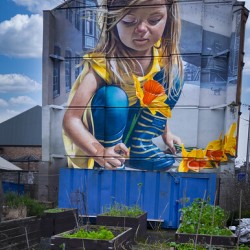 Daffodil Girl Mural Glasgow UK 