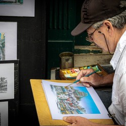 Artist On The Rue Du Tresor In Old Quebec Canada