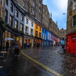 Victoria Street in Edinburgh Scotland UK