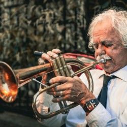 Street Musician Claude Berger Old Quebec City Canada