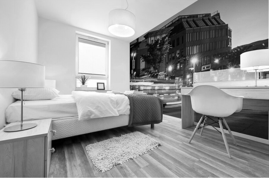 Bus Stop In Old Quebec City Canada Mural print