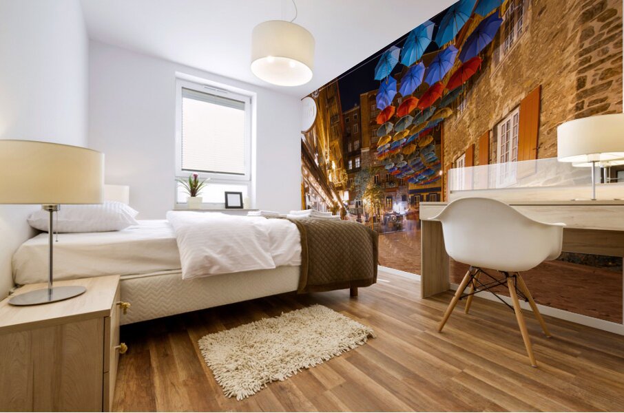 Umbrella Alley Rue Du Cul-Du Sac Old Quebec Canada Mural print