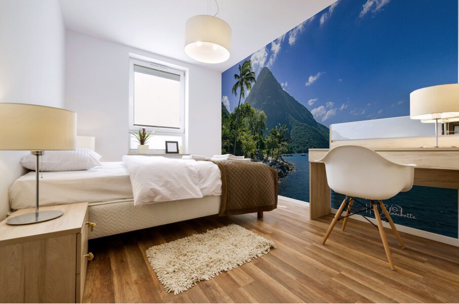 Petit Piton from Sugar Beach Saint Lucia Mural print
