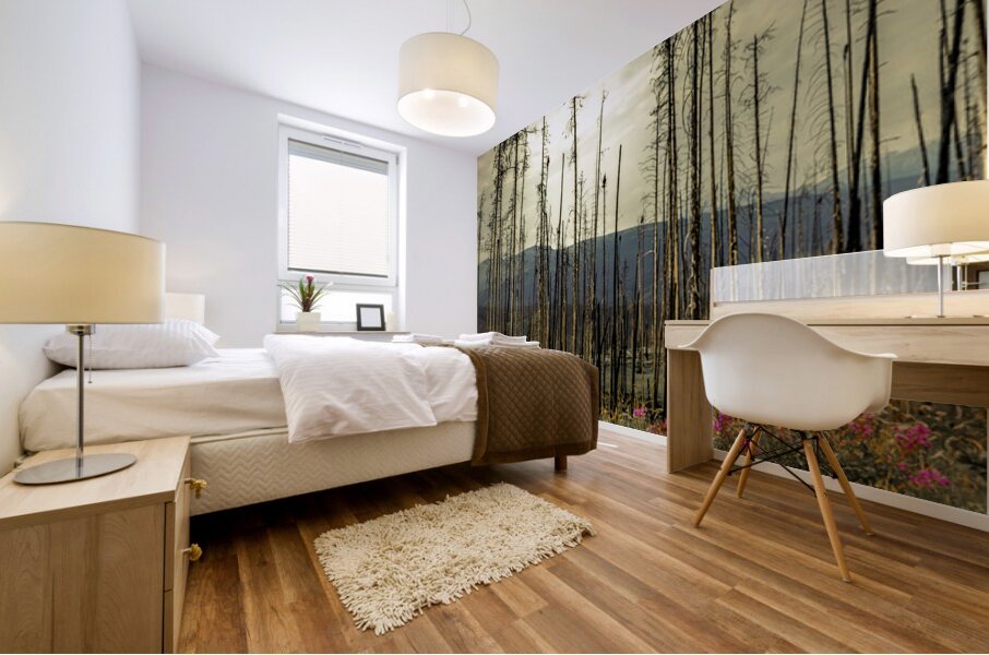 Flowers Blooming After The Jasper Alberta Canada Wild Fires Mural print