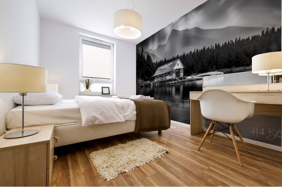 Maligne Lake Canoe  club In Jasper Alberta Canada Mural print