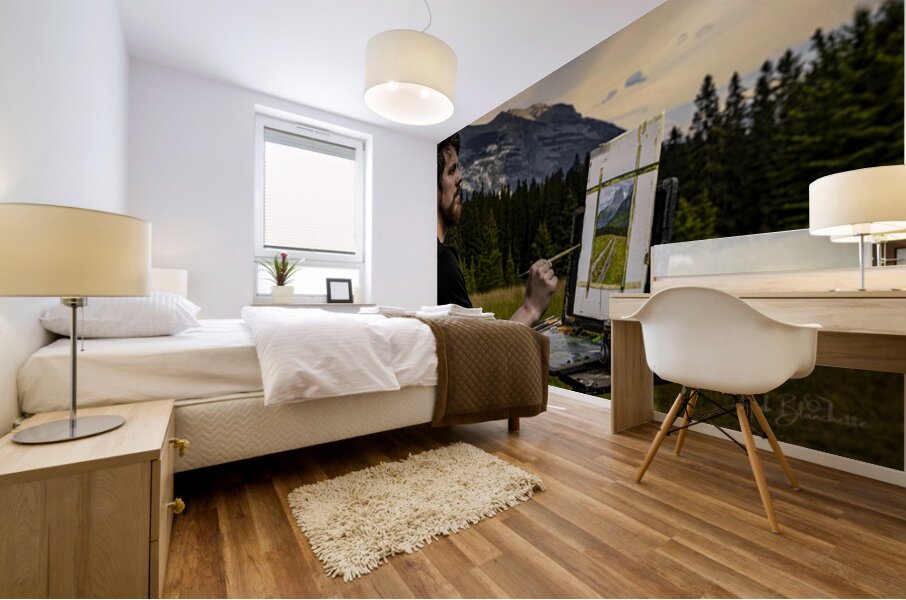 Reflection Of An Artist Canmore Alberta Canada Mural print