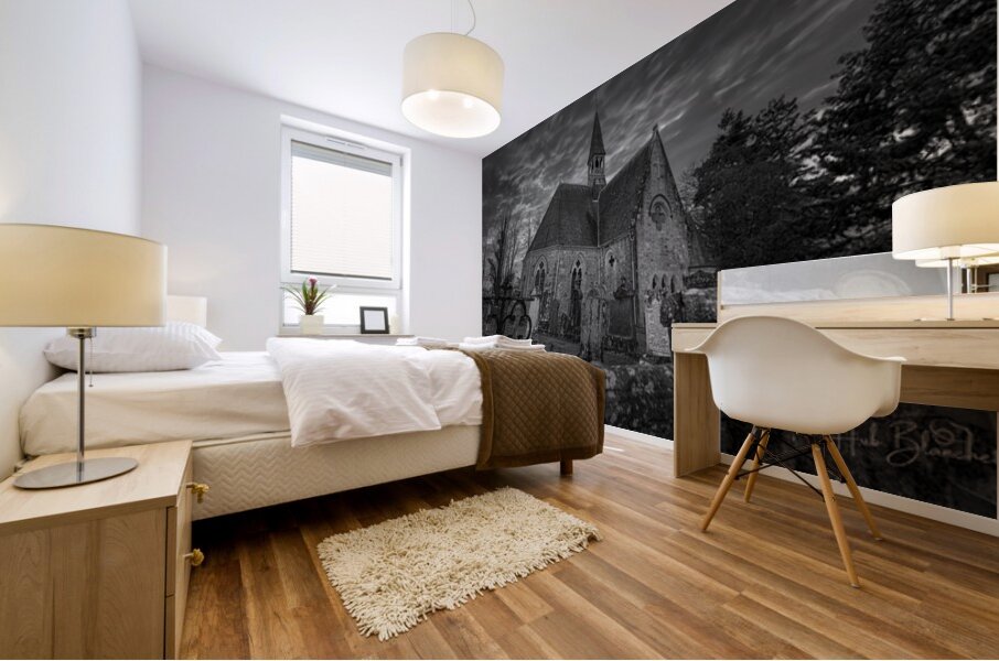 Kilmore Graveyard And Church Drumnadrochit in the Scottish Highlands Mural print