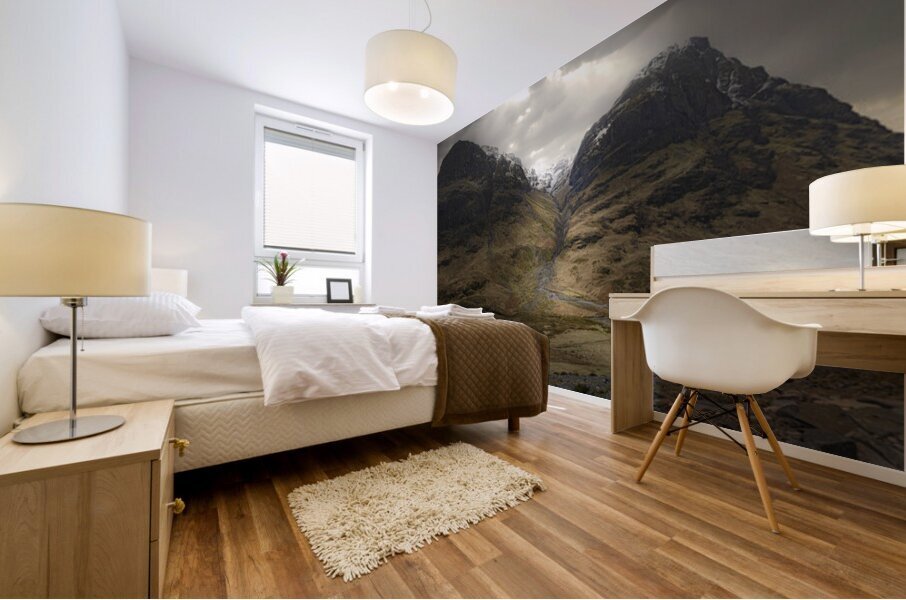 The Three Sisters In Glen Coe Argyll Highlands Scotland UK Mural print