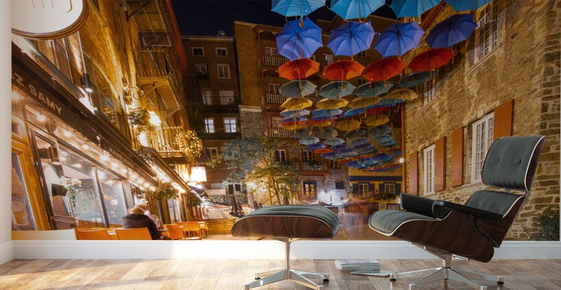 Umbrella Alley Rue Du Cul-Du Sac Old Quebec Canada Wall Murals