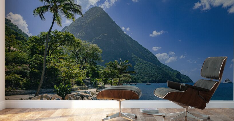 Petit Piton from Sugar Beach Saint Lucia Wall Murals