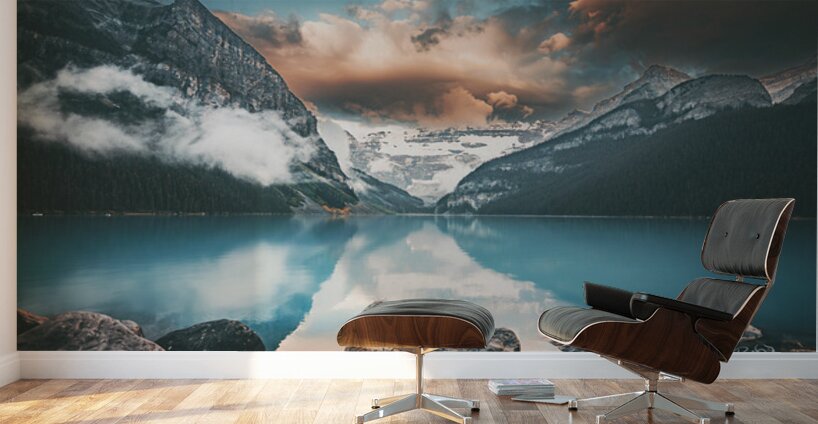 Sunrise At The Lake Louise Alberta Canada Fairmont Hotel Wall Murals