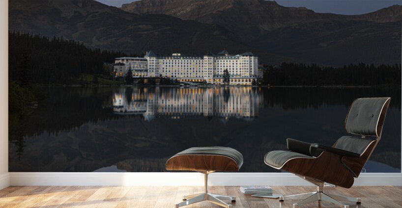 Perfect Reflection Of Fairmont Hotel Lake Louise Alberta Canada Wall Murals