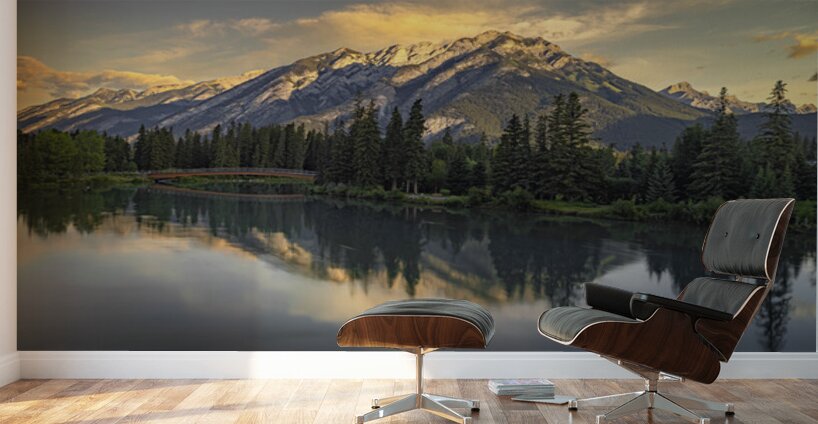 Nancy Pauw Bridge overlooking Mt Norquay in Banff Alberta Canada Wall Murals