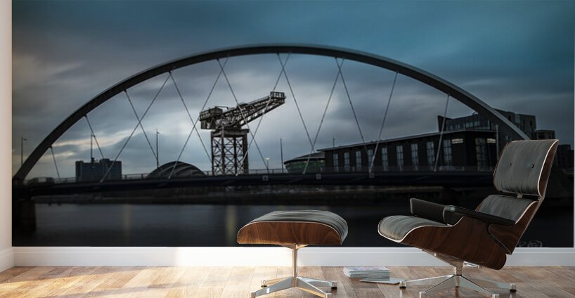 The Clyde Arc and the Finnieston Crane Glasgow Scotland UK Wall Murals