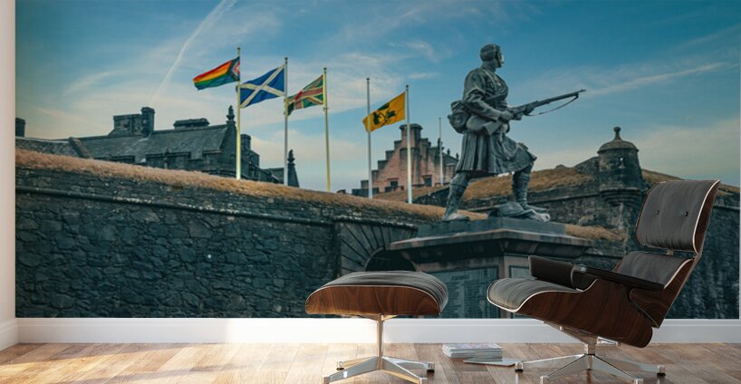 Stirling Castle and Sutherland Highlanders War Memorial Scotland UK Wall Murals