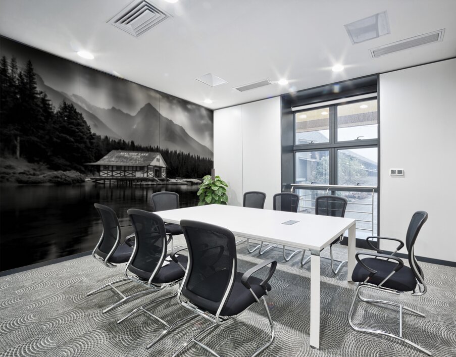 Maligne Lake Canoe  club In Jasper Alberta Canada Wall Printing