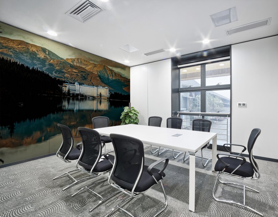 Just before Sunset At The Fairmont Hotel In Lake Louise Alberta Canada Wall Printing