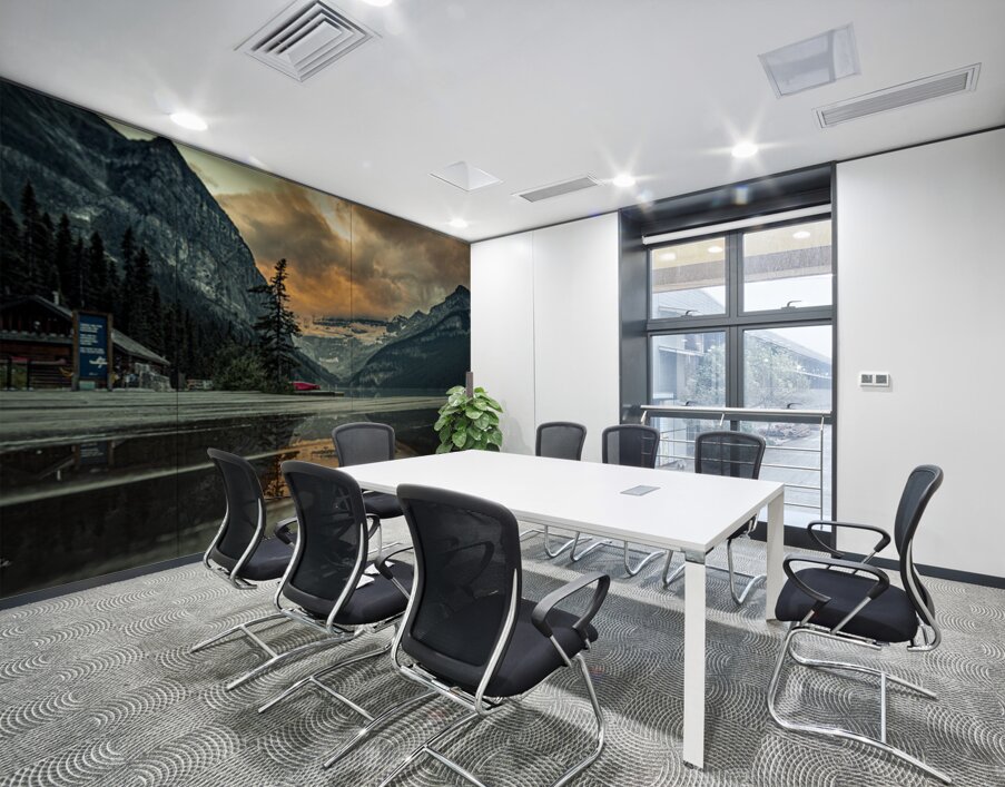 Sunrise On The Boardwalk At The Fairmont In Lake Louise Alberta Canada Wall Printing