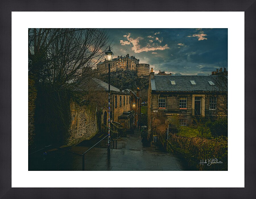 Edinburgh Castle Vennel Steps Edinburgh Scotland UK Picture Frame Printing